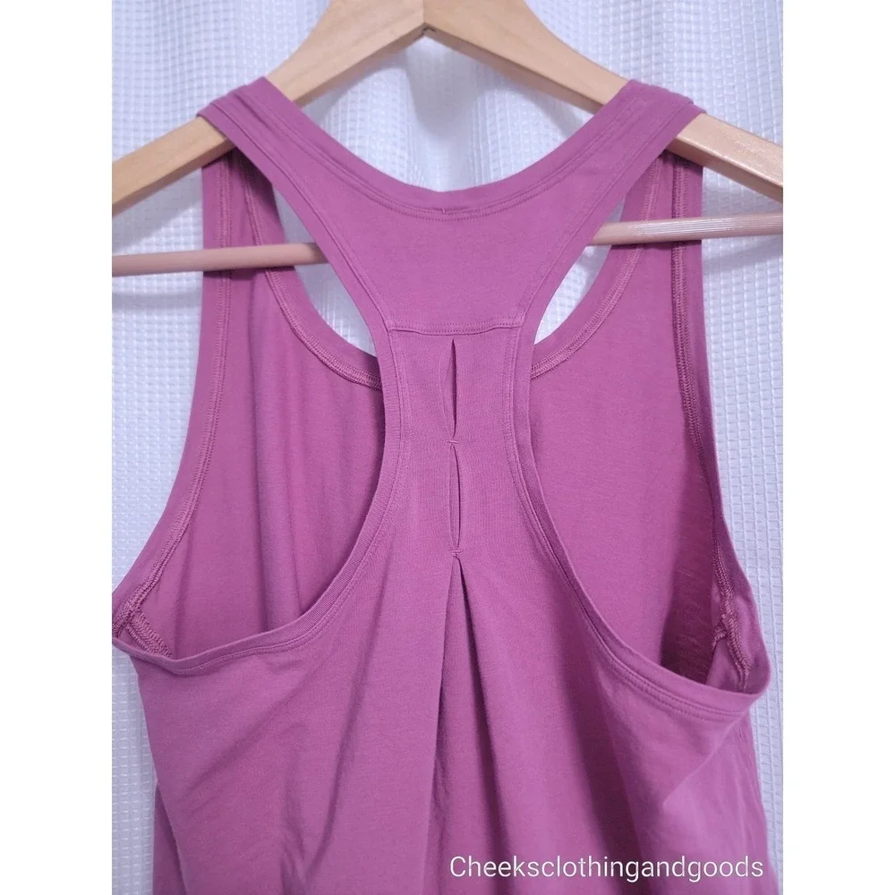 Lululemon 6 Love Tank Pleated Pima Cotton Moss Rose W1BO2S